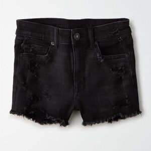 American Eagle Women's Hi-Rise Festival Jean Shorts in Black Size 4